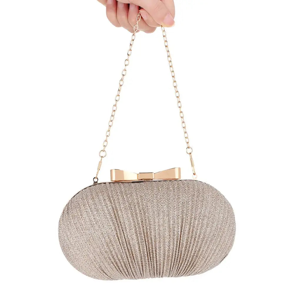 Elegant MC THE BLACK DIAMOND wedding bridal clutch handbag for women, featuring a chain and evening party design.