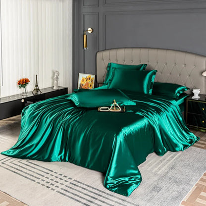 Black satin duvet cover from 𝕄𝕔 𝕋𝕙𝕖 𝔹𝕝𝕒𝕔𝕜 𝔻𝕚𝕒𝕞𝕠𝕟𝕕