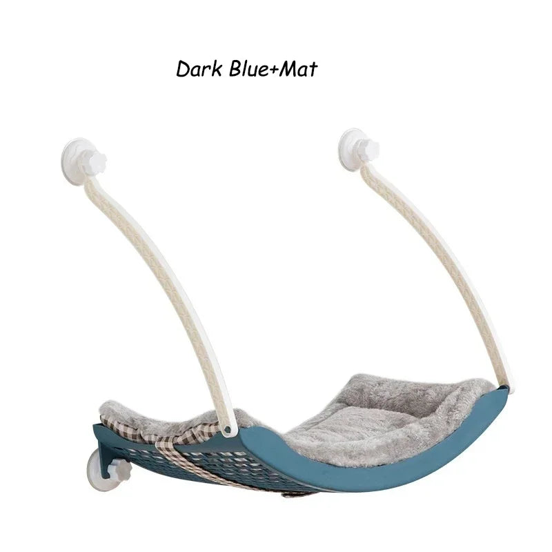 MC THE BLACK DIAMOND cat hammock bed with Arctic fleece cushion, suction cups, and hanging design for balcony windows.