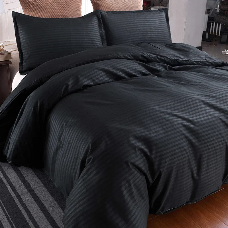 Three-piece satin black duvet cover set by 𝕄𝕔 𝕋𝕙𝕖 𝔹𝕝𝕒𝕔𝕜 𝔻𝕚𝕒𝕞𝕠𝕟