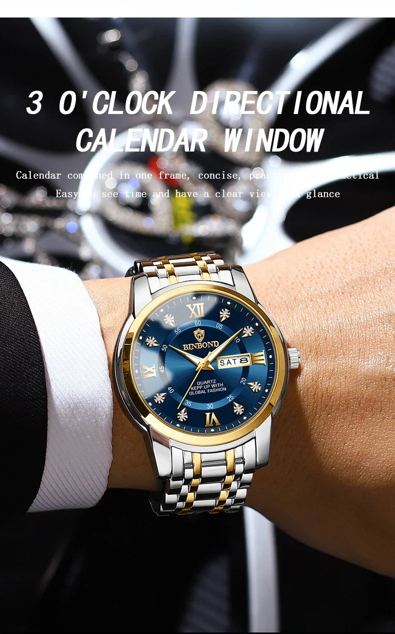 Luxury MC The Black Diamond diver watch for men, 30ATM waterproof sport watch with date display and stylish design.