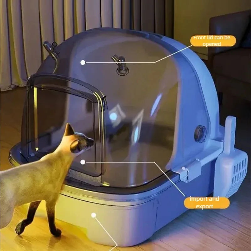 Extra-large MC THE BLACK DIAMOND cat litter box with high sides and sturdy design for easy cleaning.