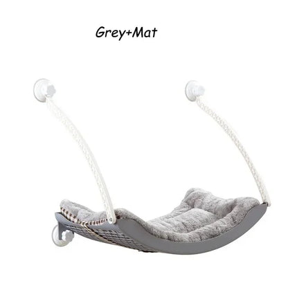 MC THE BLACK DIAMOND cat hammock bed with Arctic fleece cushion, suction cup for balcony windows, perfect for sunbathing and relaxing.