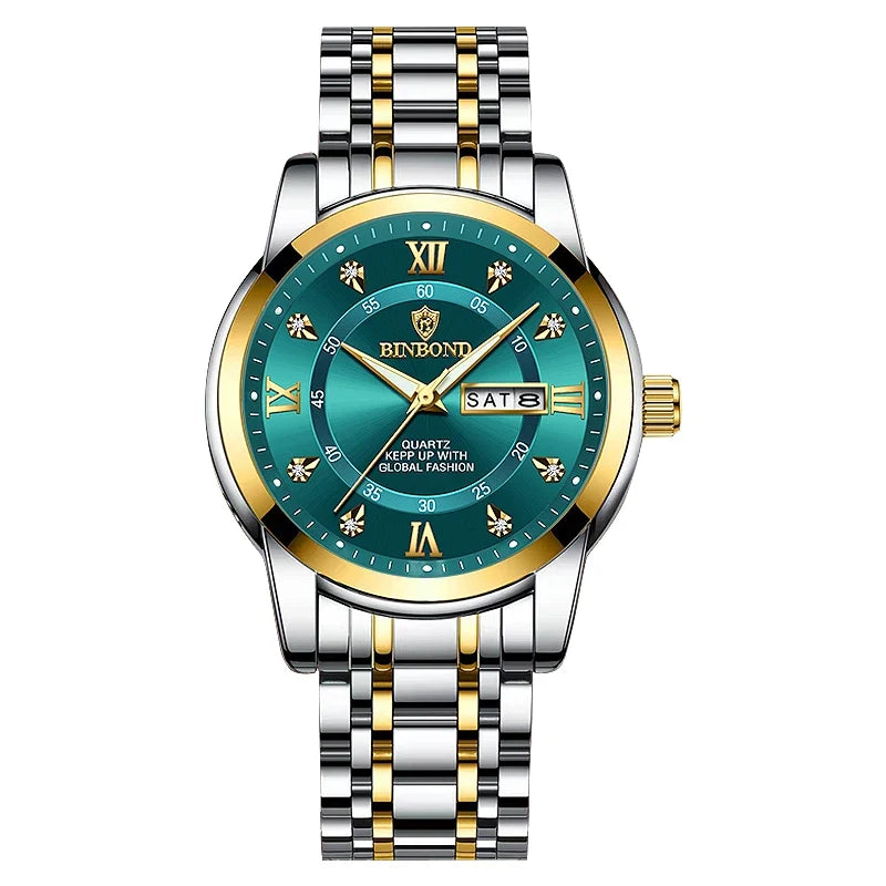Luxury MC The Black Diamond diver watch for men, 30ATM waterproof sport watch with date display and bold black dial.