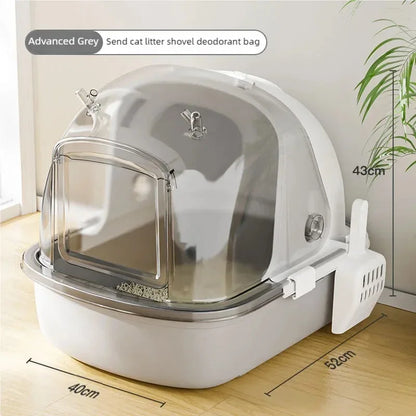 Extra-large MC THE BLACK DIAMOND cat litter box with high sides and open top, suitable for large cats or multiple cats.