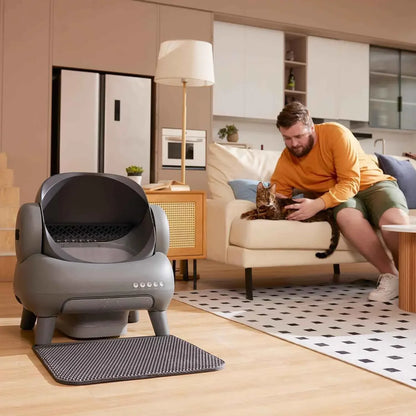 MC THE BLACK DIAMOND automatic cat litter box with self-cleaning design, large pet litter toilet, suitable for cats, model S4933.