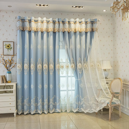 Pink chenille European blackout curtains with embroidered relief, thickened, high-end finished product by 𝕄𝕔 𝕋𝕙𝕖 𝔹𝕝𝕒𝕔𝕜 𝔻𝕚�