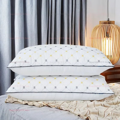 Soft white polyester pillow insert for adults, rectangular hotel and home bedding core, durable and comfortable for dorm and household use.