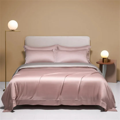 Luxurious natural mulberry silk duvet cover by MC The Black Diamonds, solid color, single to king size bedsheet, 150x200 to 240x260.