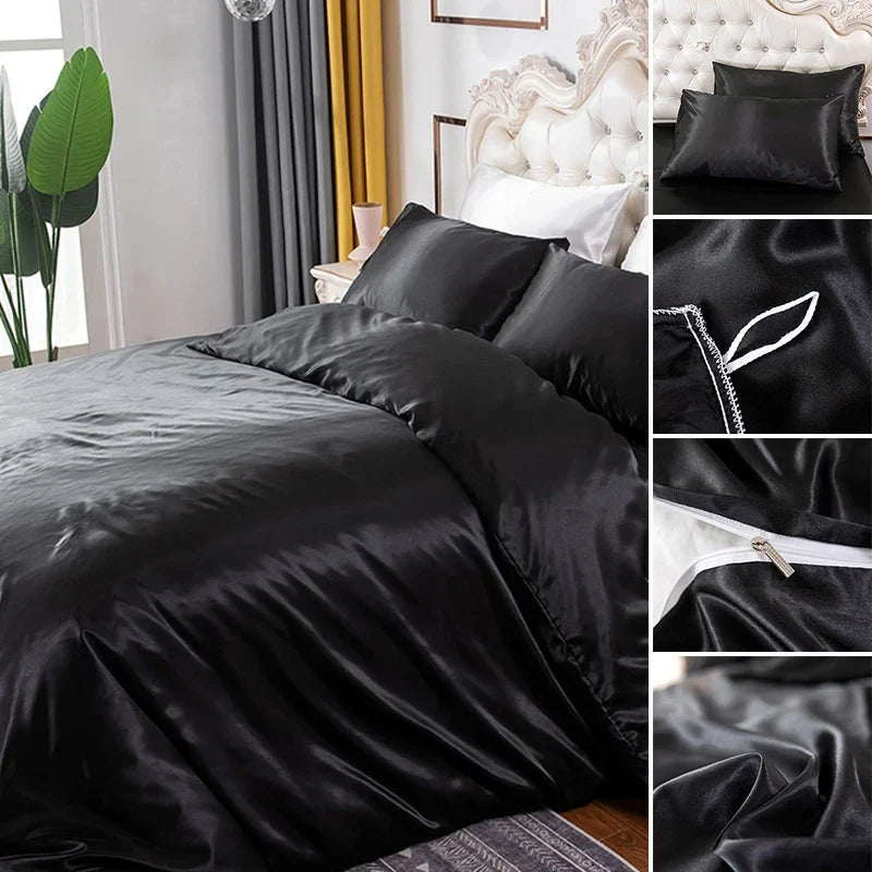 Soft silky textured comforter cover from MC The Black Diamonds bed sheets set, featuring a luxurious design and smooth fabric.