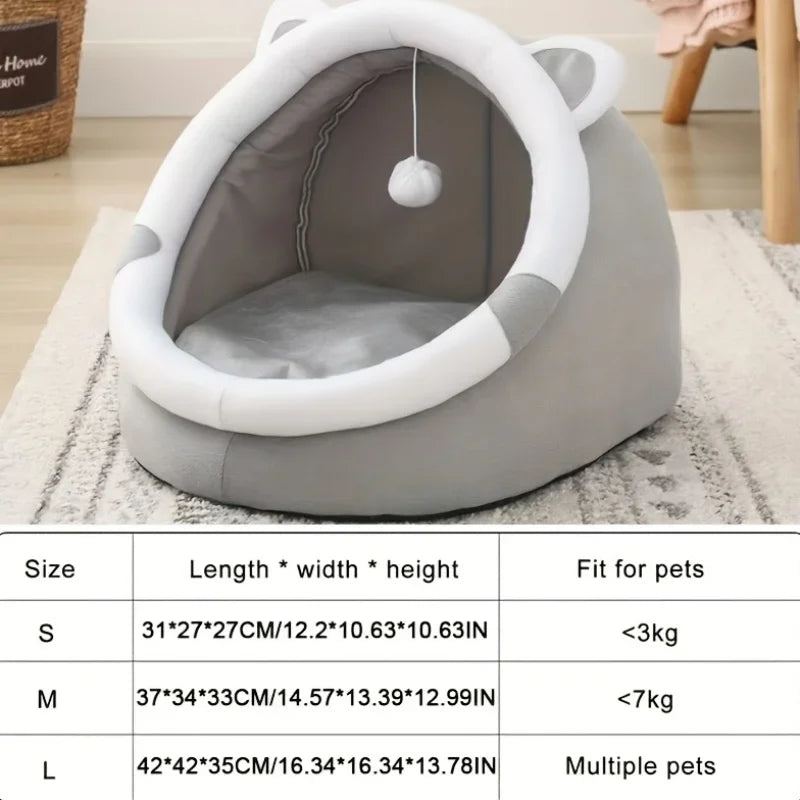Comfortable cartoon cat house with removable pad, modern style pet bed cave from 𝕄𝕔 𝕋𝕙𝕖 𝔹𝕝𝕒𝕔𝕜 𝔻𝕚𝕒�