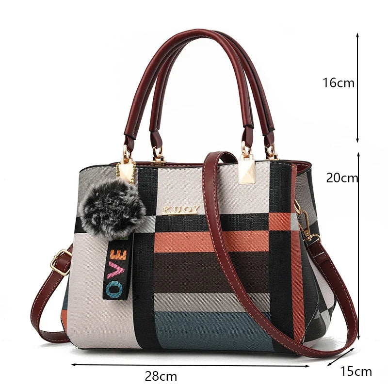 MC THE BLACK DIAMOND PU leather casual crossbody bag for women, large capacity designer tote with shoulder strap and travel style.