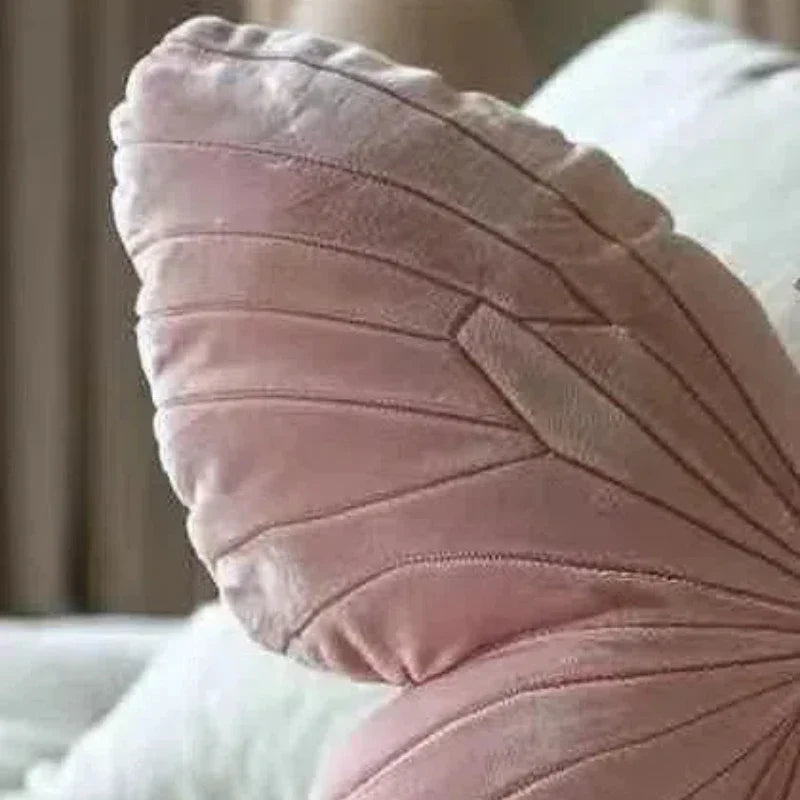 Pink butterfly-shaped decorative cushion throw pillow from MC THE BLACK DIAMOND, perfect for home decor accents.