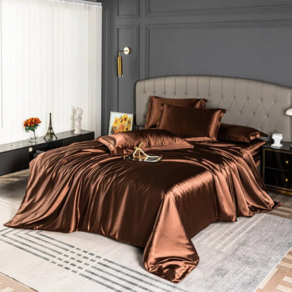 Black satin duvet cover from 𝕄𝕔 𝕋𝕙𝕖 𝔹𝕝𝕒𝕔𝕜 𝔻𝕚𝕒𝕞𝕠𝕟𝕕