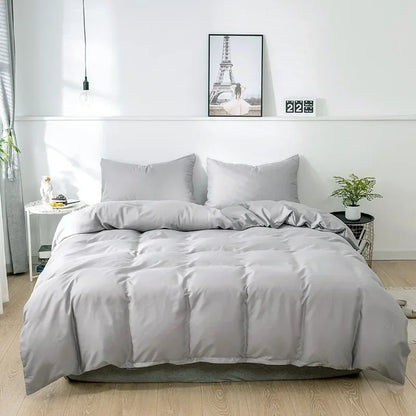 Nordic solid color sanding duvet cover from MC The Black Diamonds, soft bedsheet with a smooth, matte finish and modern design.