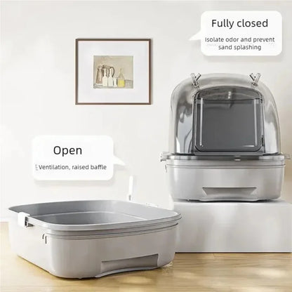 Extra-large MC THE BLACK DIAMOND cat litter box with high sides and durable plastic, designed for comfortable cat use.