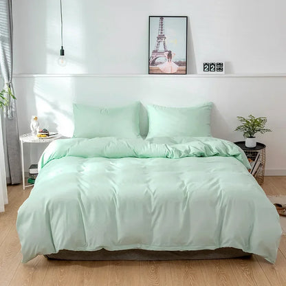 Nordic solid color sanding duvet cover from MC The Black Diamonds, showcasing smooth fabric and minimalist design.