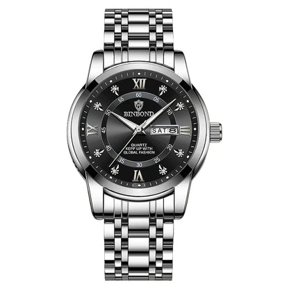 Luxury MC The Black Diamond diver watch for men, 30ATM waterproof sport watch with date, stylish jewelry timepiece.