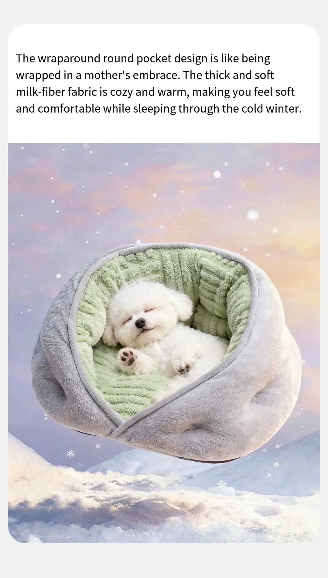 Small dog Teddy Bear-style pet bed by MC THE BLACK DIAMOND, thickened winter security bed with plush fabric for all-season comfort.