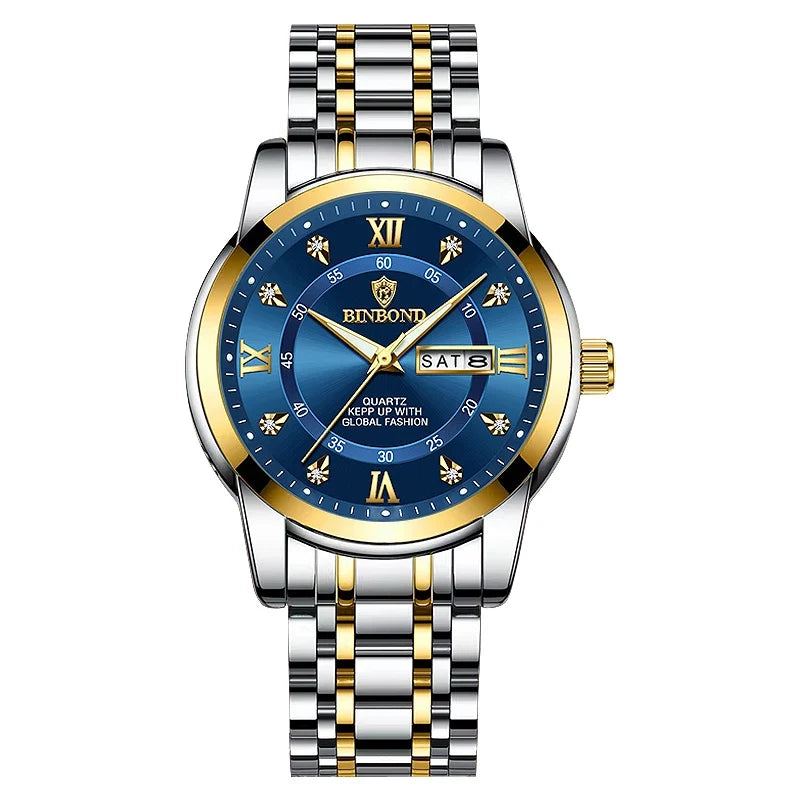Luxury MC The Black Diamond diver watch for men, waterproof 30ATM with date display, sporty and stylish jewelry watch.
