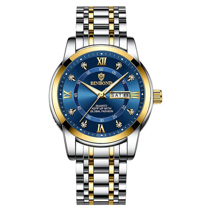 Luxury MC The Black Diamond diver watch for men, waterproof 30ATM with date display, sporty and stylish jewelry watch.