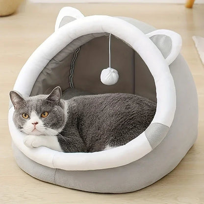 Comfortable cartoon cat house with removable pad, modern style pet bed cave by 𝕄𝕔 𝕋𝕙𝕖 𝔹𝕝𝕒𝕔𝕜 𝔻𝕚𝕒�