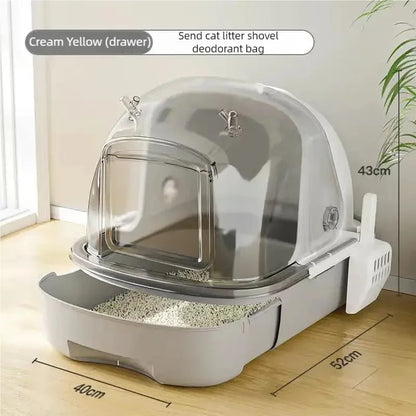 Extra-large MC THE BLACK DIAMOND cat litter box with high sides and open top for easy cleaning and spacious use.