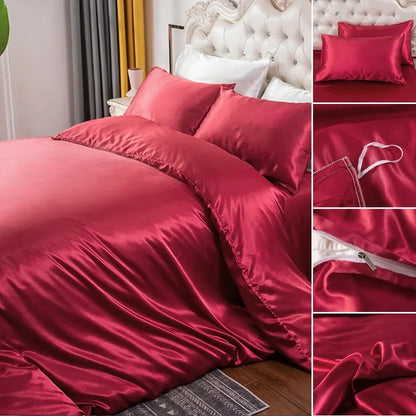 Soft silky textured comforter cover from Mc The Black Diamonds, featuring a bedsheet with a smooth, luxurious finish and subtle pattern.