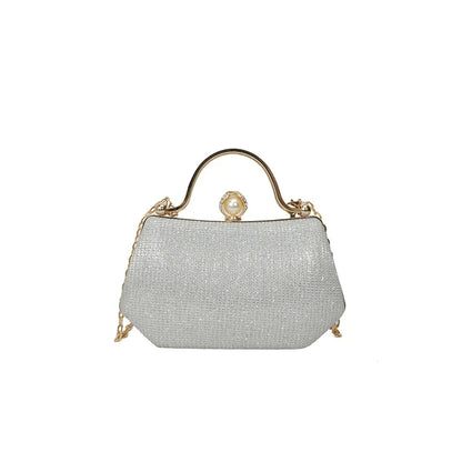 Black MC The Black Diamonds evening hand bag with a chain strap and simple crossbody style, showcasing its elegant, solid color design.