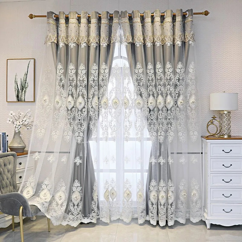 Luxury vintage-style embroidered curtains from 𝕄𝕔 𝕋𝕙𝕖 𝔹𝕝𝕒𝕔𝕜 𝔻𝕚𝕒𝕞𝕠𝕟�