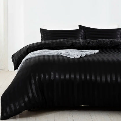 Luxury ivory white satin striped duvet cover set by 𝕄𝕔 𝕋𝕙𝕖 𝔹𝕝𝕒𝕔𝕜 𝔻𝕚𝕒𝕞𝕠�
