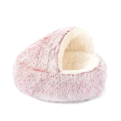 MC THE BLACK DIAMOND cozy round cat house with plush interior, thick warm cushion, perfect for small cats and kittens to sleep comfortably.
