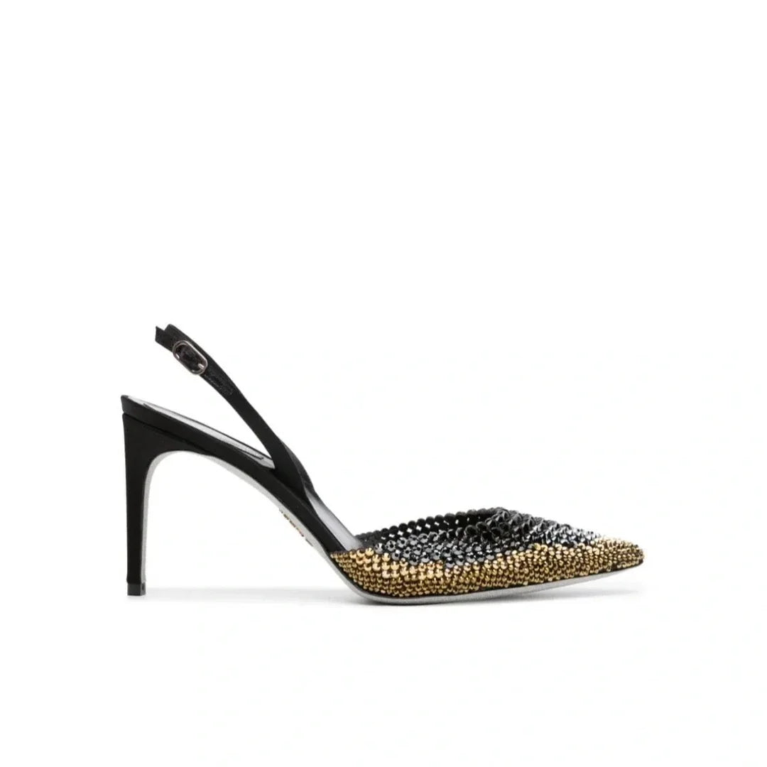 Luxury rhinestone gradient slingback heels by 𝕄𝕔 𝕋𝕙𝕖 𝔹𝕝𝕒𝕔𝕜 𝔻𝕚𝕒𝕞𝕠𝕟