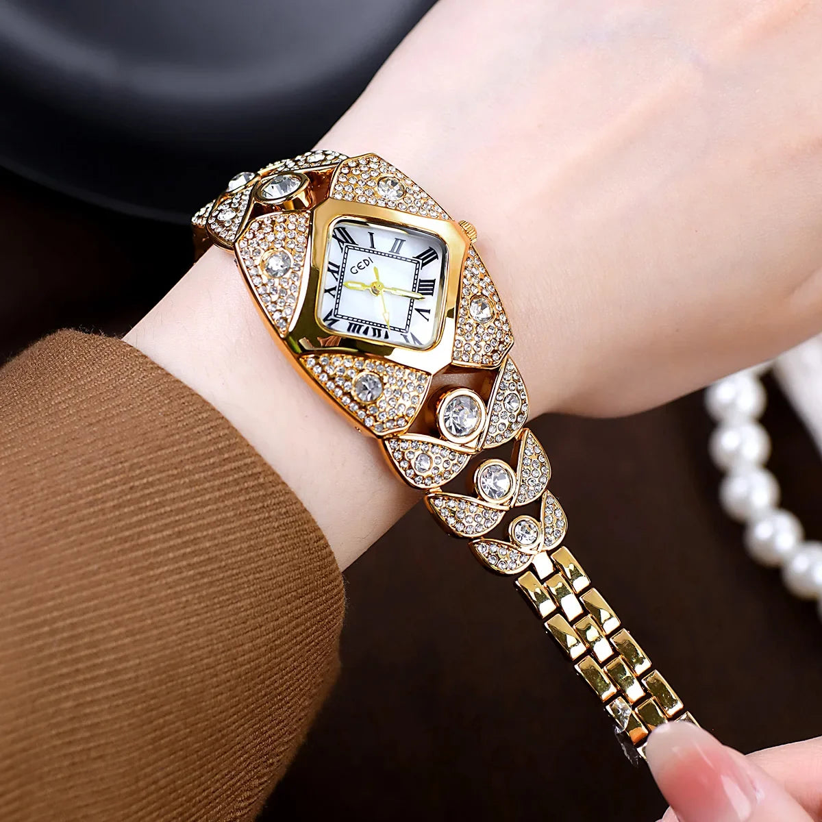 Women’s luxury brand bracelet watch with diamond inlay, sleek design, and elegant jewelry style by 𝕄𝕔 𝕋𝕙𝕖 𝔹𝕝𝕒𝕔𝕜 𝔻𝕚�