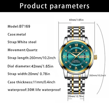 Luxury MC The Black Diamond diver watch for men, 30ATM waterproof sport watch with date display and sleek design.