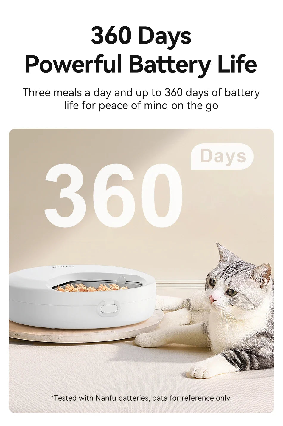 Automatic pet feeder by MC THE BLACK DIAMOND dispensing wet and dry food for cats and dogs with wireless smart technology.