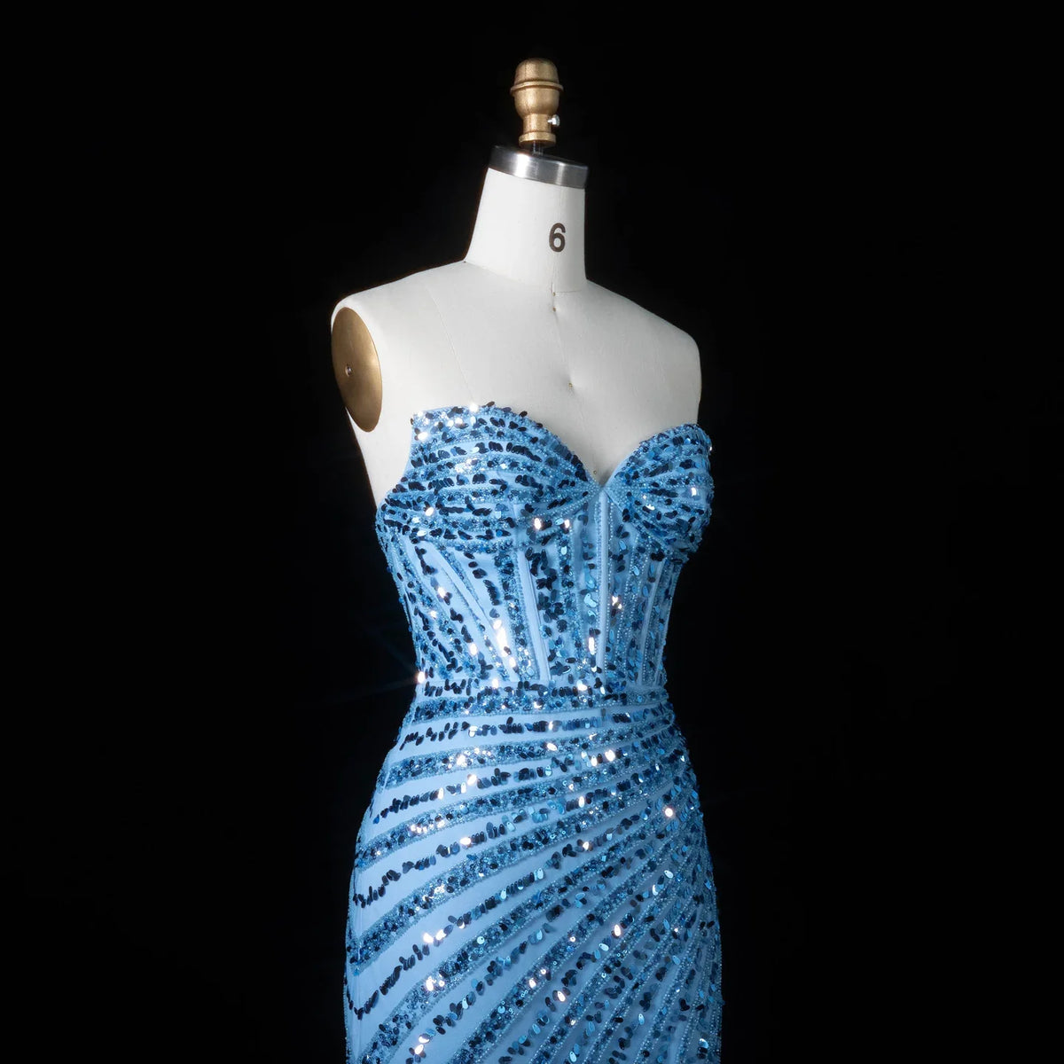 Elegant MC THE BLACK DIAMOND wedding prom dress for women, showcasing a flowing design and intricate details.