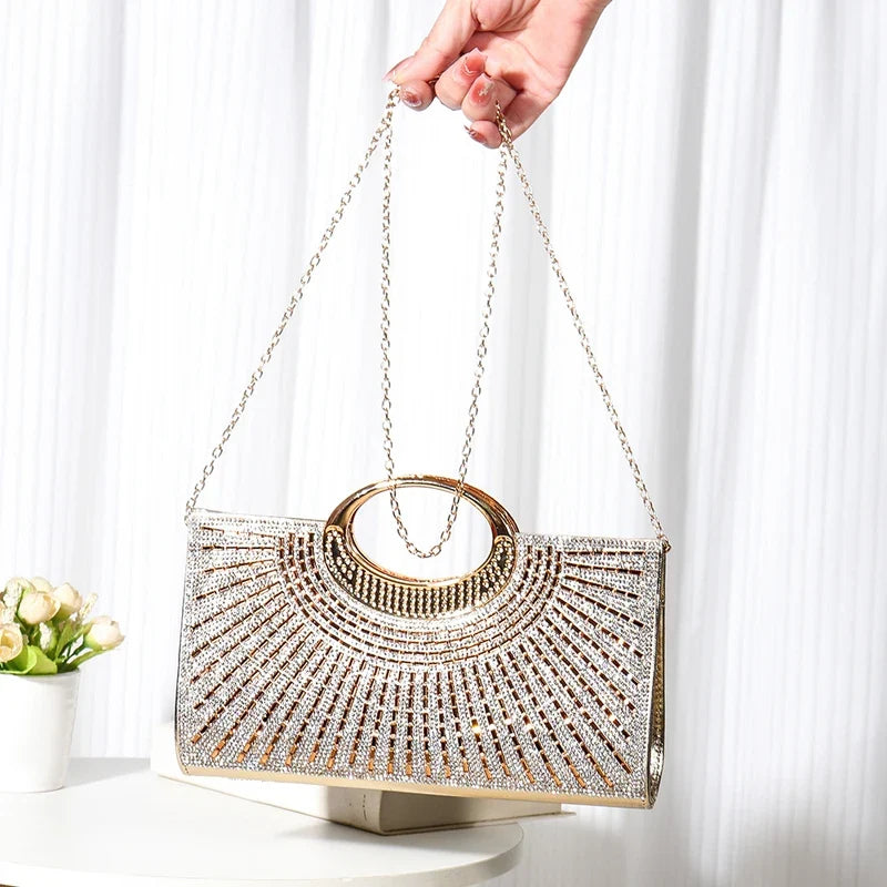 Elegant rhinestone sequin women&
