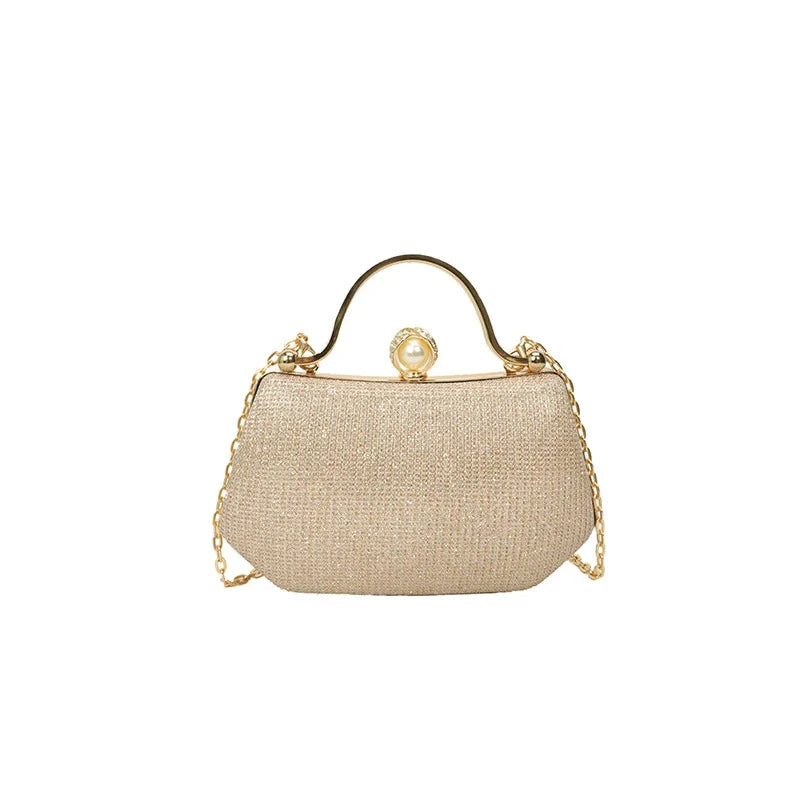 Black solid color MC The Black Diamonds women’s hand bag with chain strap and simple crossbody design.