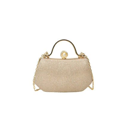 Black solid color MC The Black Diamonds women’s hand bag with chain strap and simple crossbody design.