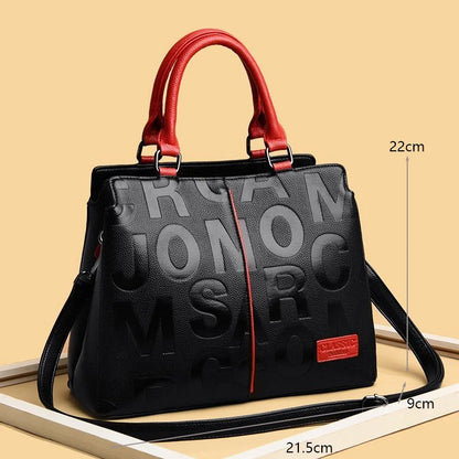 MC THE BLACK DIAMOND PU leather casual crossbody bag for women, large capacity designer tote with shoulder strap for travel and style.