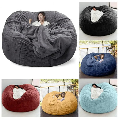 MC THE BLACK DIAMOND oversized bean bag chair cover, durable black fabric for comfortable lounge seating.