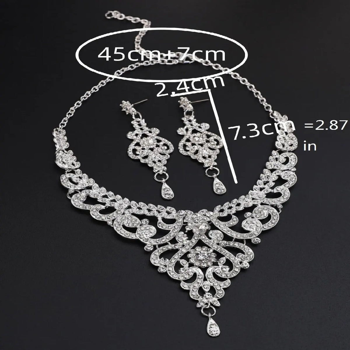 Design Sense Palace Style jewelry set by MC The Black Diamonds featuring high-end rhinestone inlaid women&