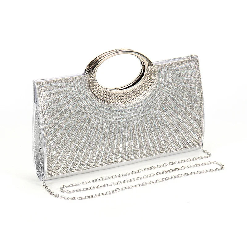 Elegant rhinestone sequin women&