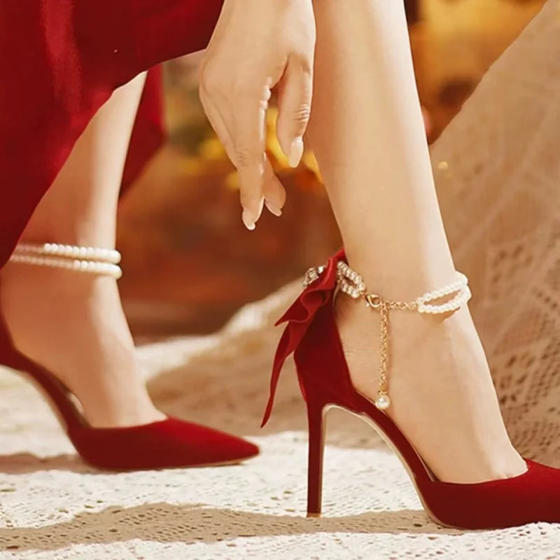 Women’s black pearl pumps with thin heel and hollow design, stylish female shoes by 𝕄𝕔 𝕋𝕙𝕖 𝔹𝕝𝕒𝕔𝕜 𝔻𝕚𝕒�