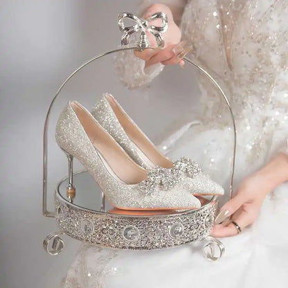 Silver crystal high heels from 𝕄𝕮 𝕋𝕙𝕖 𝔹𝕝𝕒𝕔𝕜 𝔻𝕚𝕒𝕞𝕠𝕟𝕕