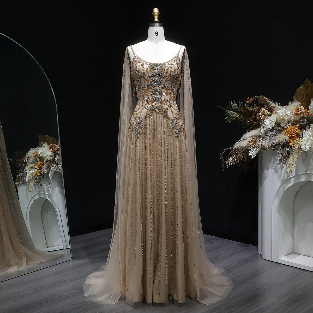 Elegant MC THE BLACK DIAMOND formal evening dress with intricate details, perfect for special occasions and upscale events.