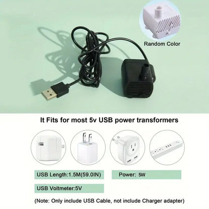 MC THE BLACK DIAMOND USB electric pet water fountain with filter, automatic cat drink bowl, 1L capacity, pet drinking dispenser.