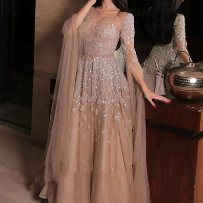 MC THE BLACK DIAMOND black MC Batwing Sleeves A-line evening dress with elegant silhouette and stylish design.