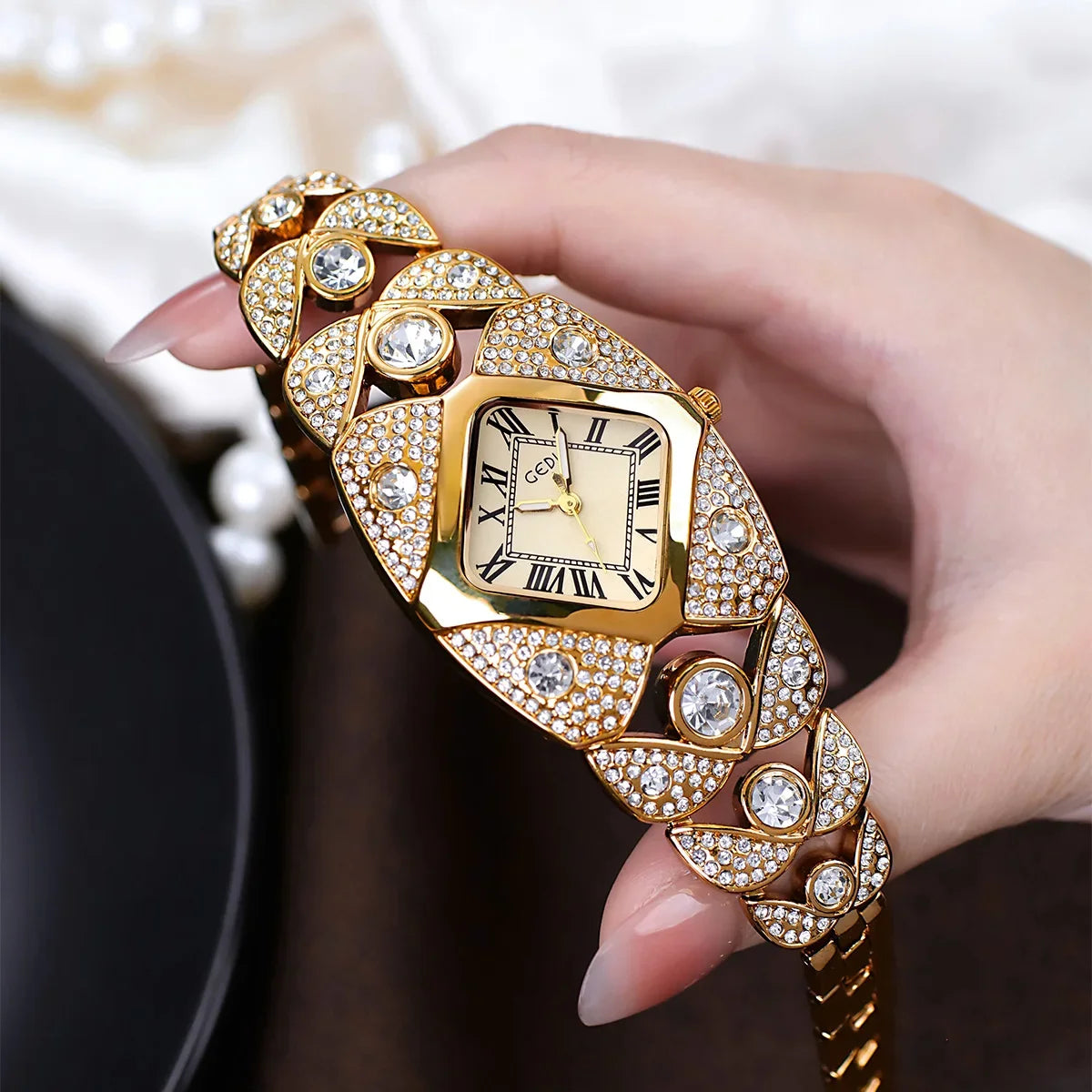 Women’s luxury brand watch with diamond-inlaid bracelet by 𝕄𝕔 𝕋𝕙𝕖 𝔹𝕝𝕒𝕔𝕜 𝔻𝕚𝕒𝕞𝕠